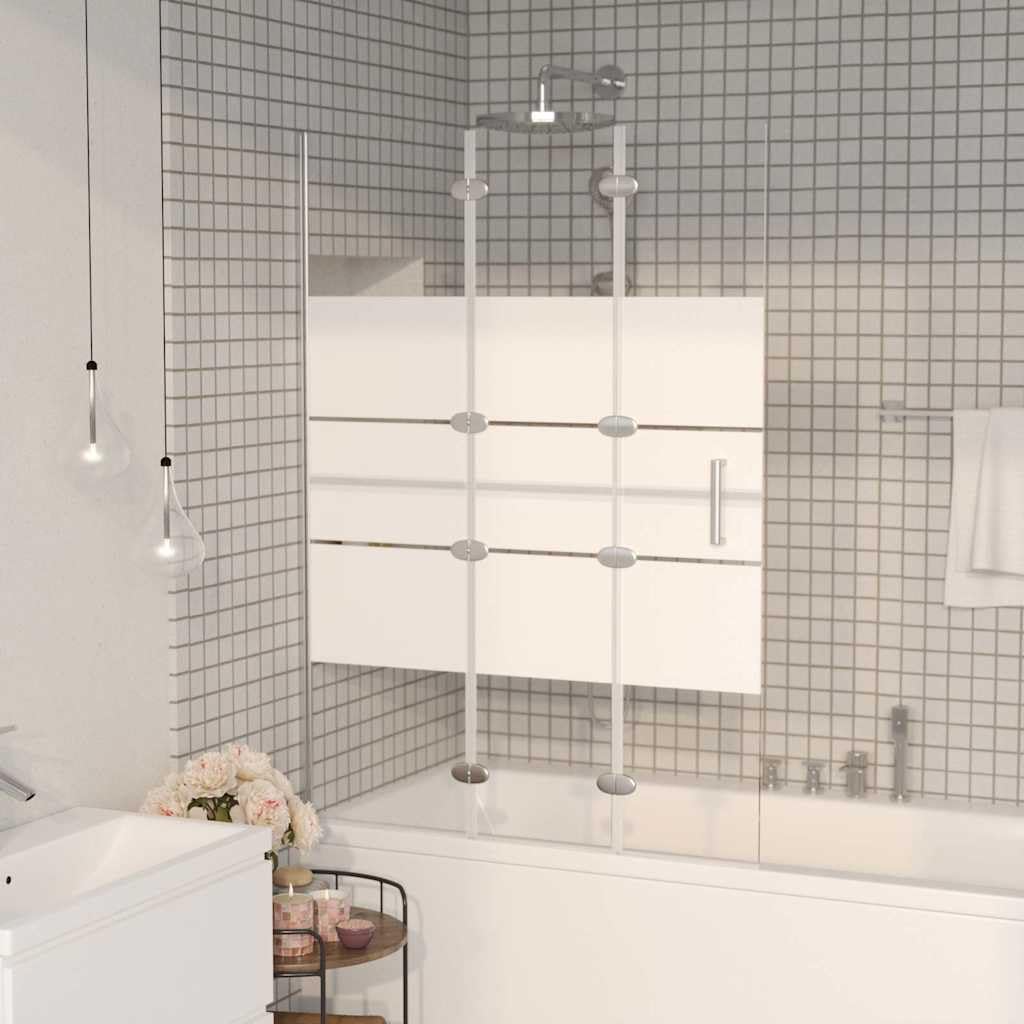 Cabina de ducha plegable ESG 100 x 140 cm blanco con marco de aluminio