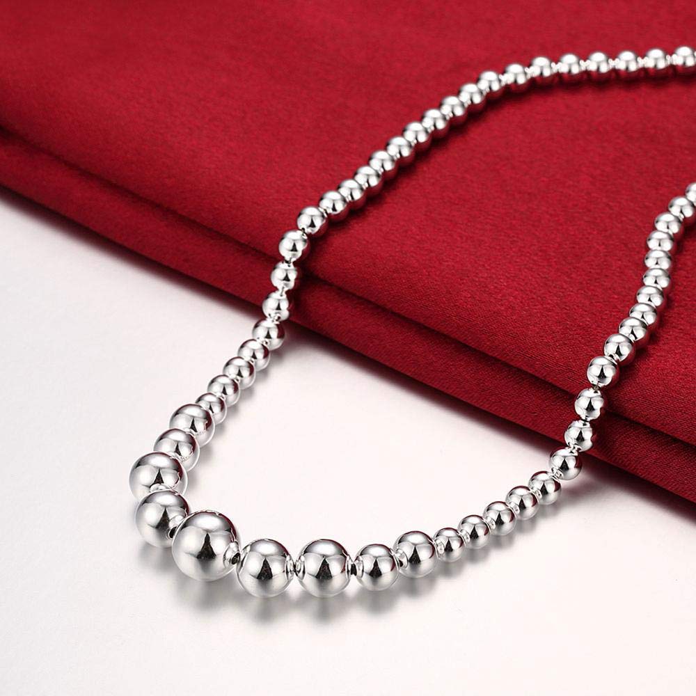 YCTTKDD Variieren Sie die Glatte Perlenkette für Damen und Herren mit Einer 18-Zoll-Kette
