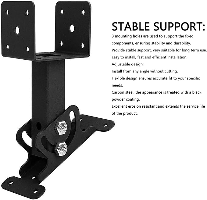 Soporte ajustable para vigas de pérgola en acero carbono miniatura 9