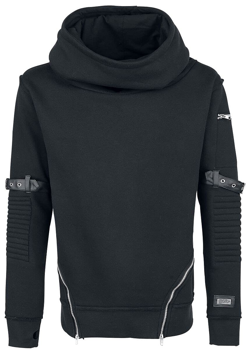 Vixxsin Voyage Hood Men Hooded Sweater Black XL, 80% Cotton, 20% Polyester, Regular