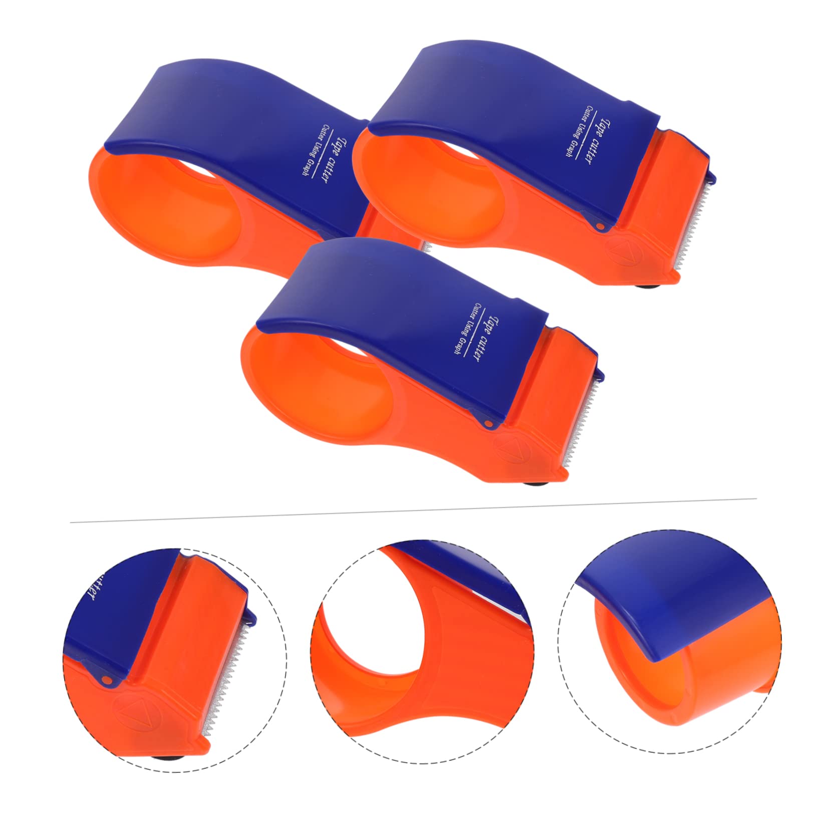 jojofuny 2 Set Dispenser Nastro Adesivo Manuale Con Taglierina Antiscivolo Per Imballaggi Ufficio E Casa E Riutilizzabile 3 Pezzi * 2