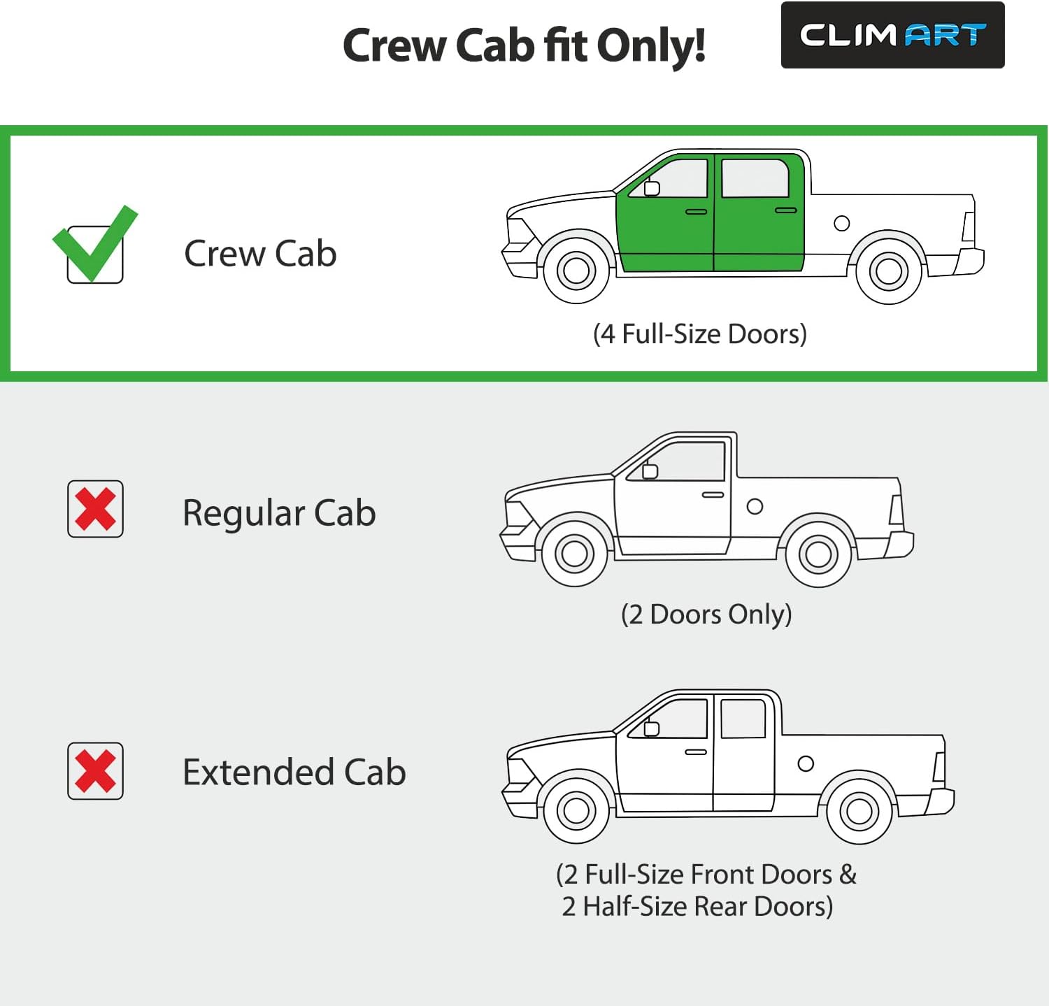 CLIM ART Incredibly Durable Rain Guards for Chevrolet (Chevy) Silverado 1500 2007-2013 Crew Cab, Original Tape-on Window Deflectors, Vent Deflector, Window Visors, Car Accessories, 4 pcs. - 407003