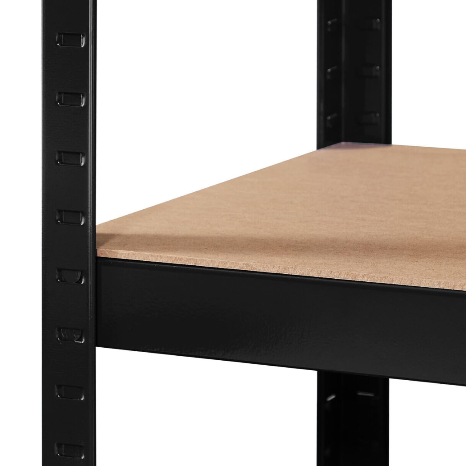 Brigros - Scaffale Metallo Garage 180x90x40cm Ad Alta Portata 875kg, 5 Ripiani Mdf, Scaffale Salvaspazio Ideale Per Garage, Officina, Cantina, Magazzino, Design Modulare (Doppio, Nero)