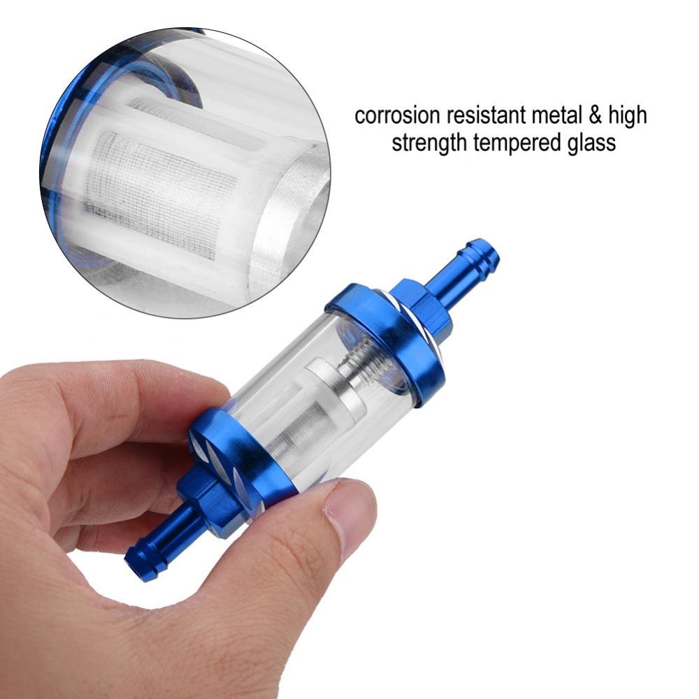 Metal Glass Inline Gas Oil Fuel Filter 8mm Thread Replacement for