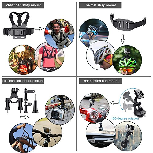 Image of Action Pro Accessories Kit Compatible with GoPro-13 /12 /11 /10 /9 /8 /7 /6 /5 /SJCAM /YI Accessory Bundle Set for Action Camera