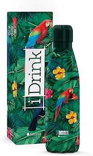 I-Drink - Borraccia Termica in Acciaio 350/500/750/1000 ML (750 ML, Tropical Birds)