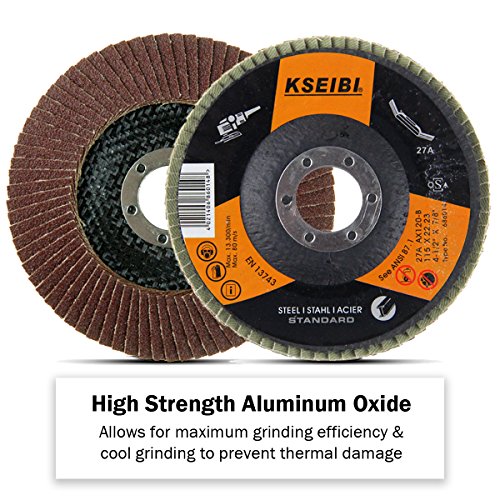 KSEIBI 4 1/2 Inch Flap Disc Aluminum Oxide 10 Pack Auto Body Sanding Grinding Wheel (120 Grit) 686014