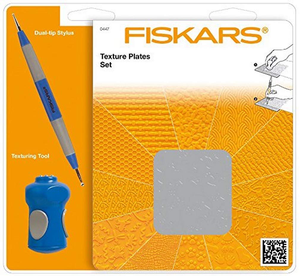 FISKARS Texture Plates SET12 Designs Meadow Life Fibres + Tool + Stylus Amazon.in Home & Kitchen