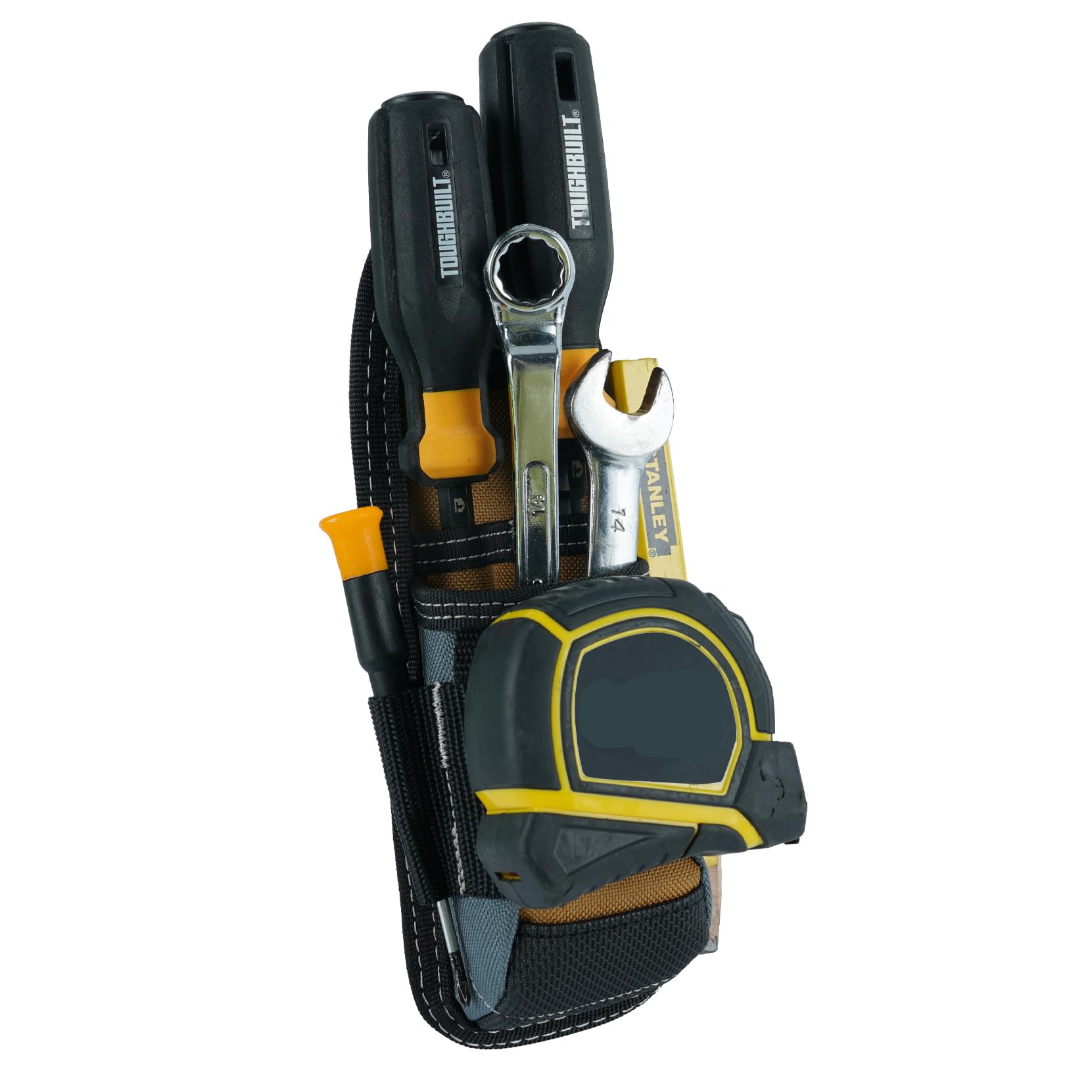 MELOTOUGH Heavy Duty Tradesman Pro - Custodia per attrezzi con tasche di varie dimensioni e perizoma con nastro elettrico, porta martelli e accessori per elettricisti