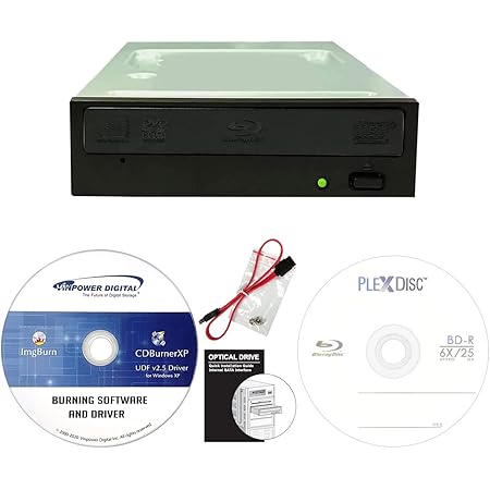Vinpower Digital Pioneer BDR-212V 16X Blu-ray DVD CD Internal Burner Drive Bundle with Free 25GB BD-R + Software + SATA Cable + Mounting Screws