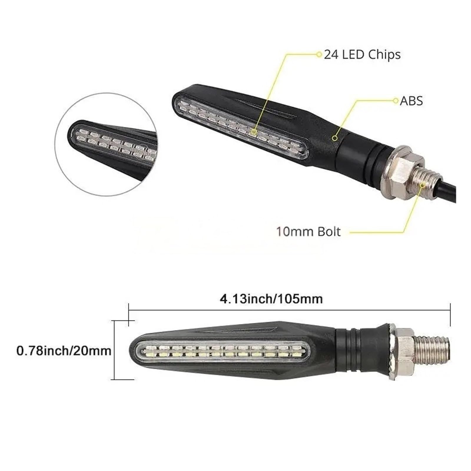 Indicatori di direzione a LED per moto a 24 LED Indicatoris Motos