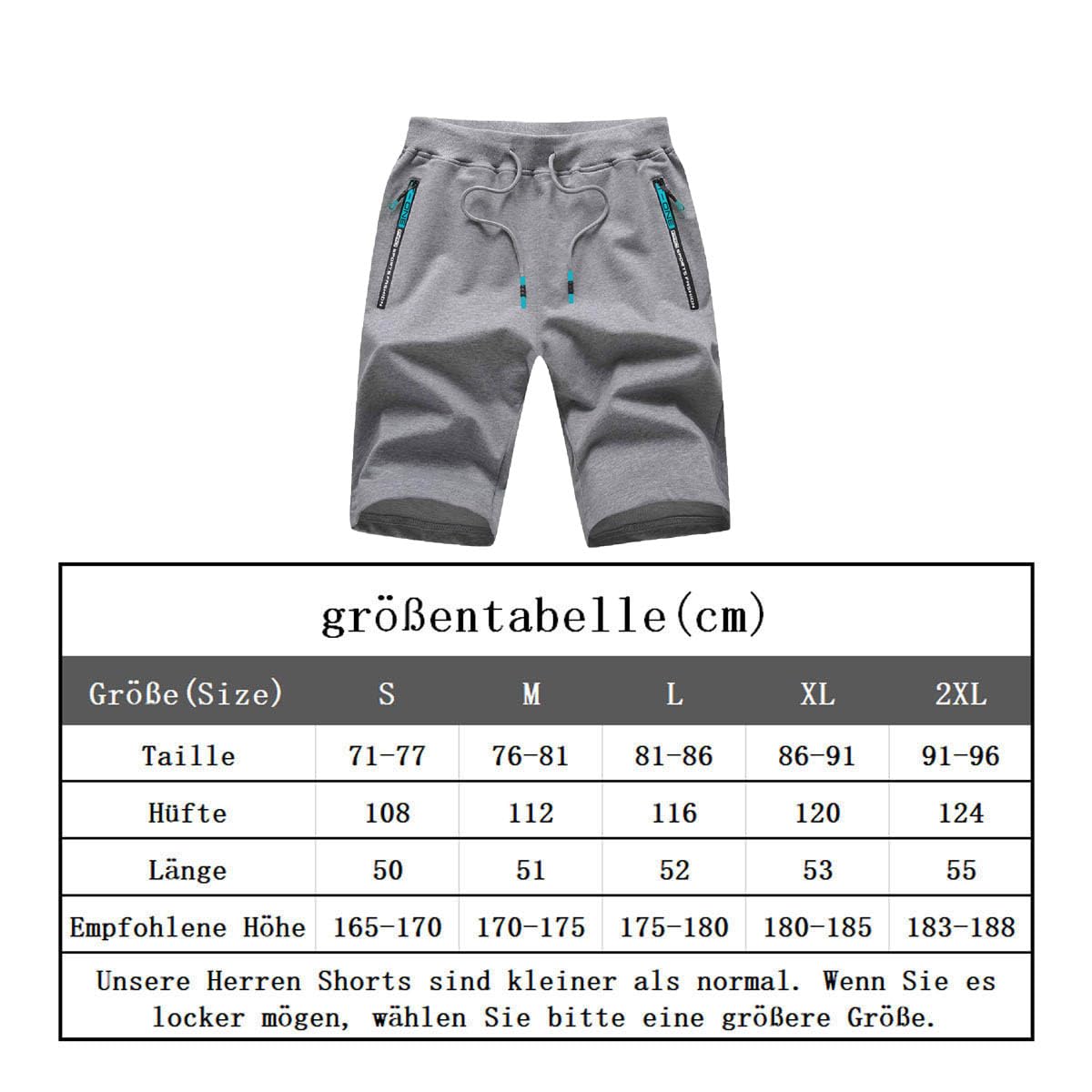 JustSun Pantaloncini Uomo Shorts Sportivi con Tasche con Zip