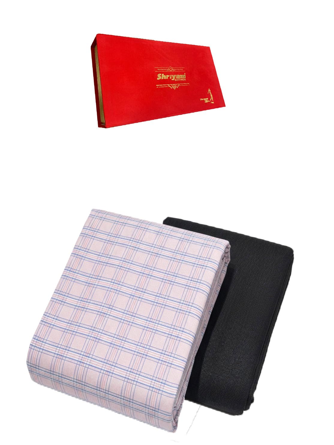 shriyam Checkered Shirt pant Combo Pack with Red Velvet Box Pack(Unstitched, Full Length Fabric)-picture-23