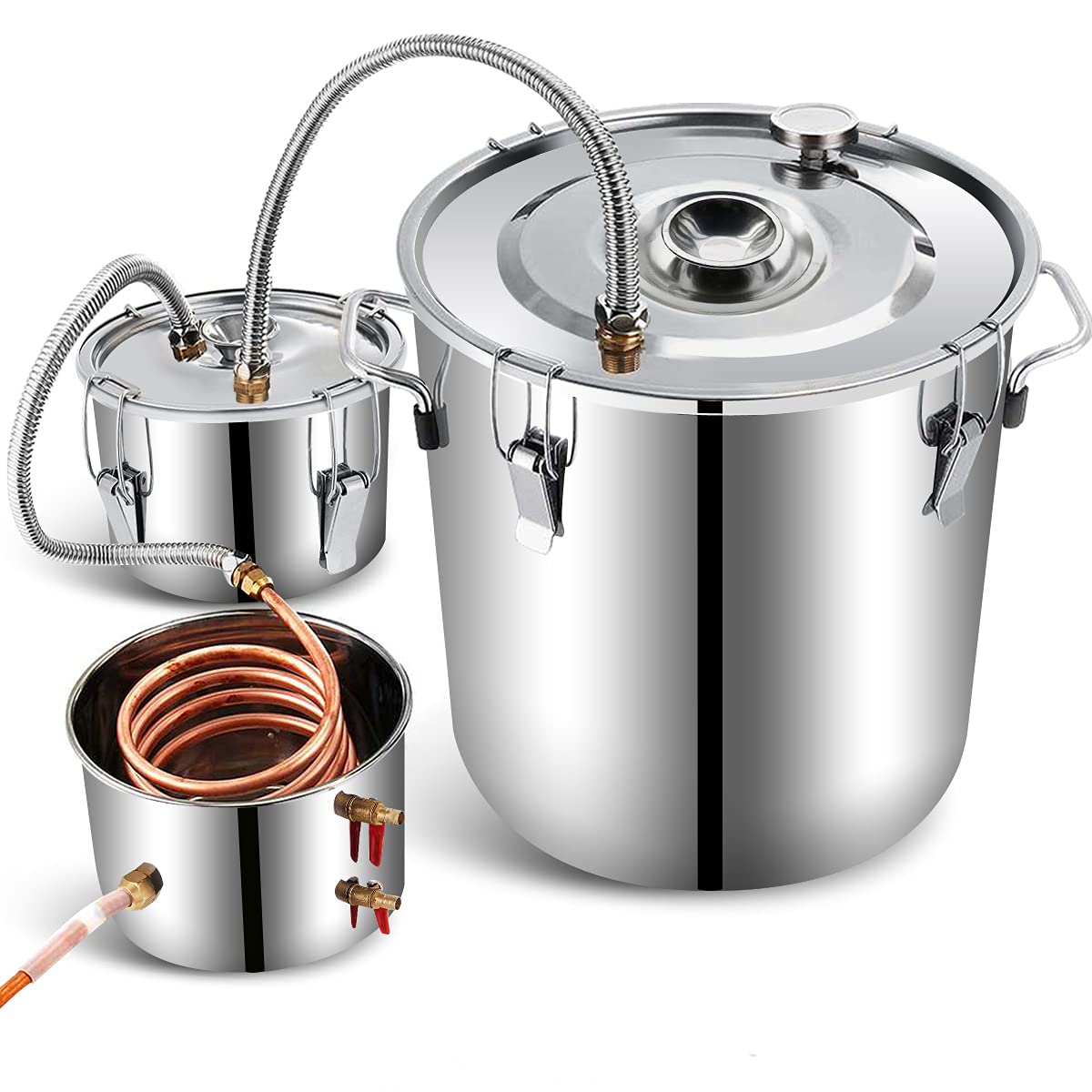 Buy Oeyal 11Gal 42L Water Alcohol Distiller, 3 Pots Copper Still