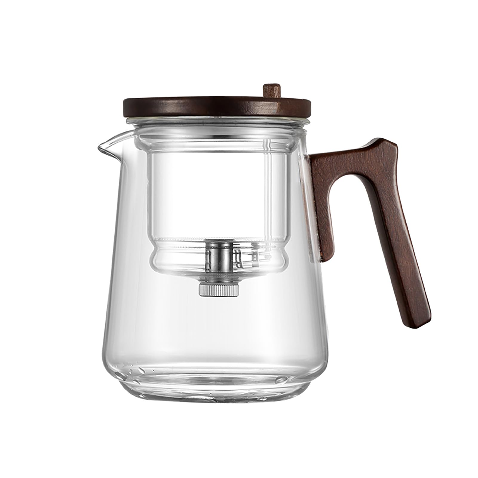 Théière en verre avec infuseur amovible, infuseur à thé en vrac (poignée en forme de 7)