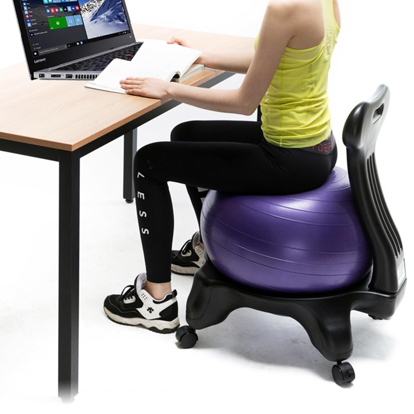 Ergonomischer Balance-Ballstuhl mit Rollen für Kerntraining, Bürogebrauch und Schwangerschaftsunterstützung