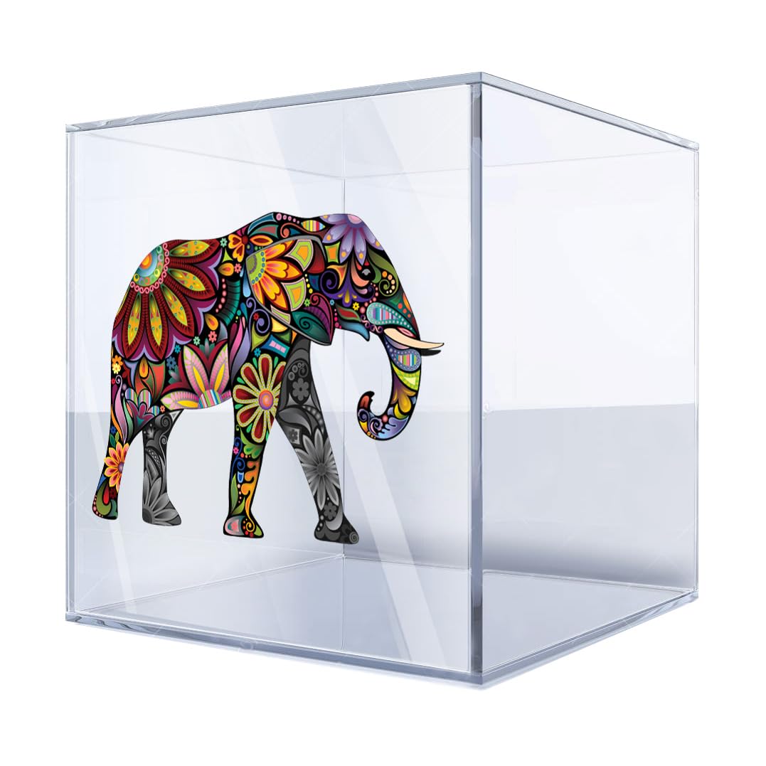 Decal Stickers Floral Elephant Elephas room Feng shui Feng Shui Motorbike Waterproof Vinyl 4 X 2,78 Inches Color