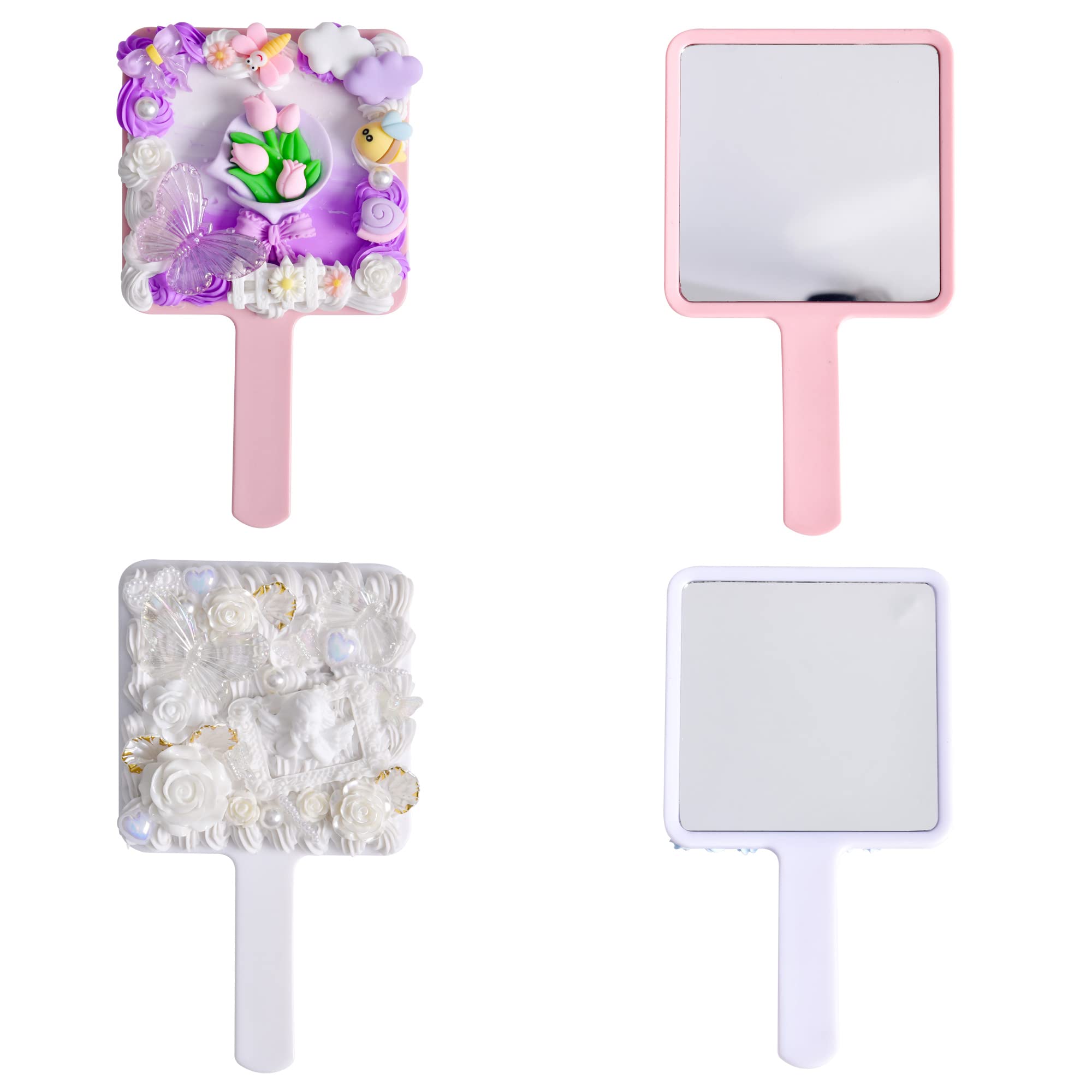 Aejvw Handheld Mirror with Handle Small Makeup Compact Hand Mirrors for