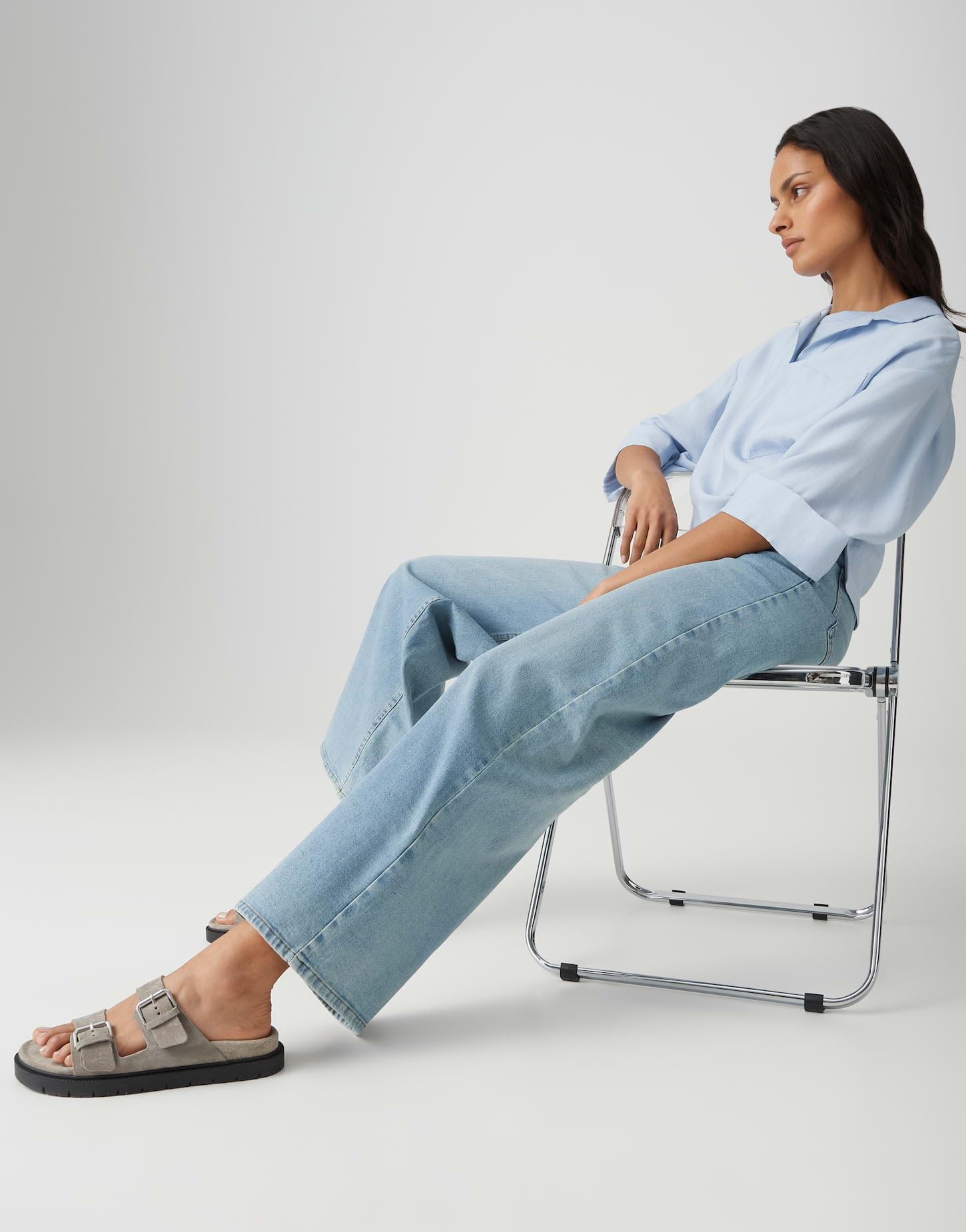 OPUS Damen Palazzo | MIVA Retro Palazzo Jeans mit elastischem Komfortbund Mid Rise