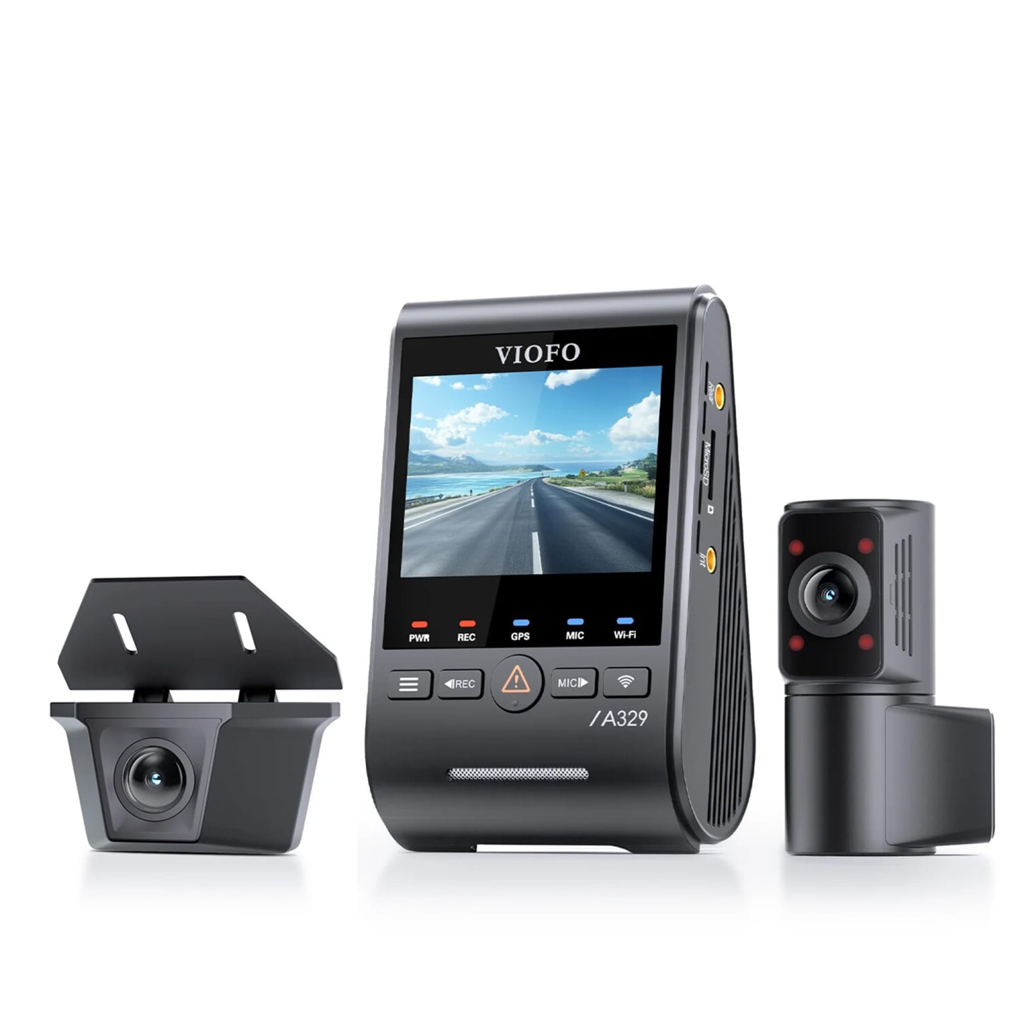 Viofo A329SW 3 Kameralı Ön+İç+Arka Su Geçirmez 4K+2K+2K Sony STARVIS 2 Sensör GPS'li Araç…