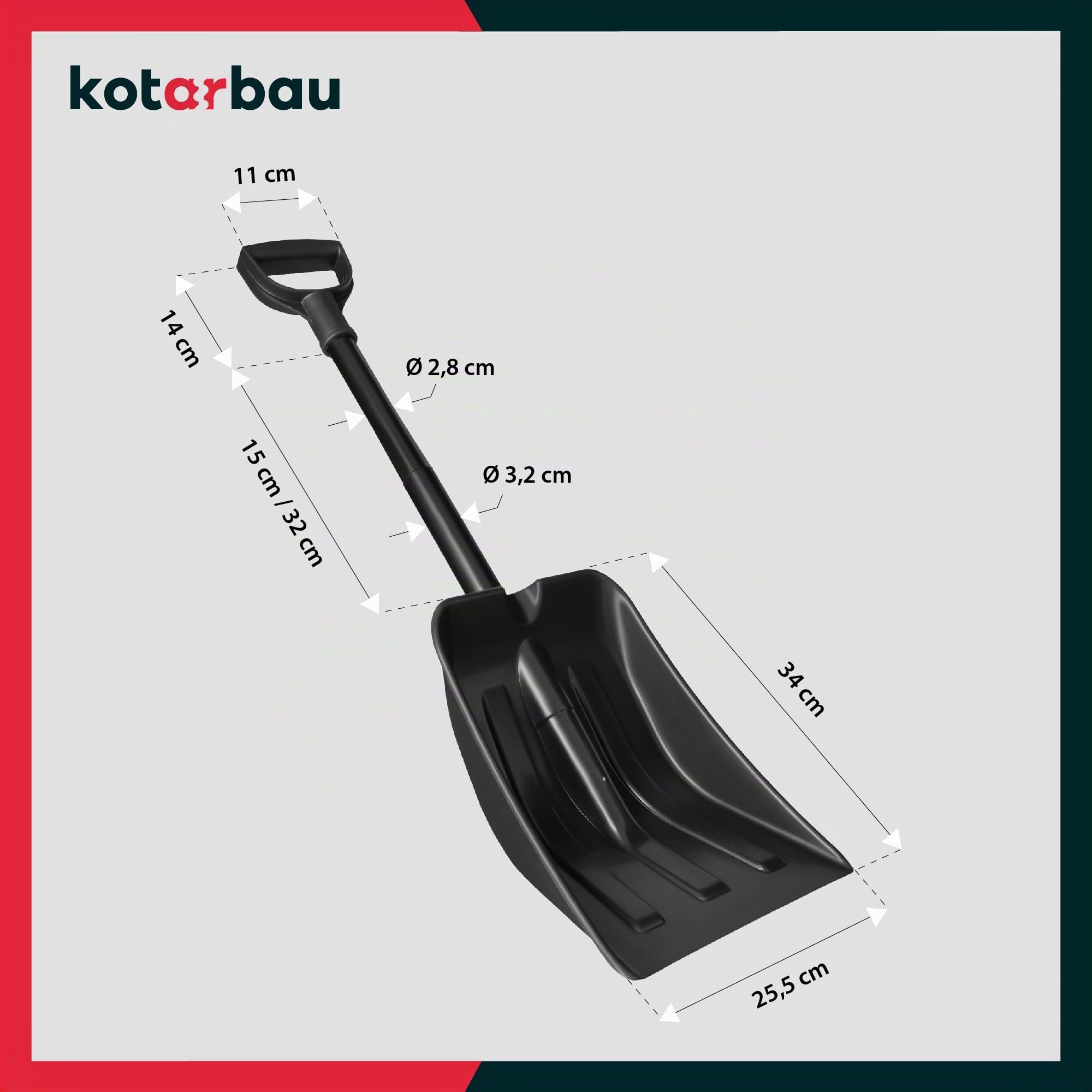 KOTARBAU® Pelle à Neige Pour Voiture en Plastique Avec Poignée en Aluminium Extra Click 80 cm