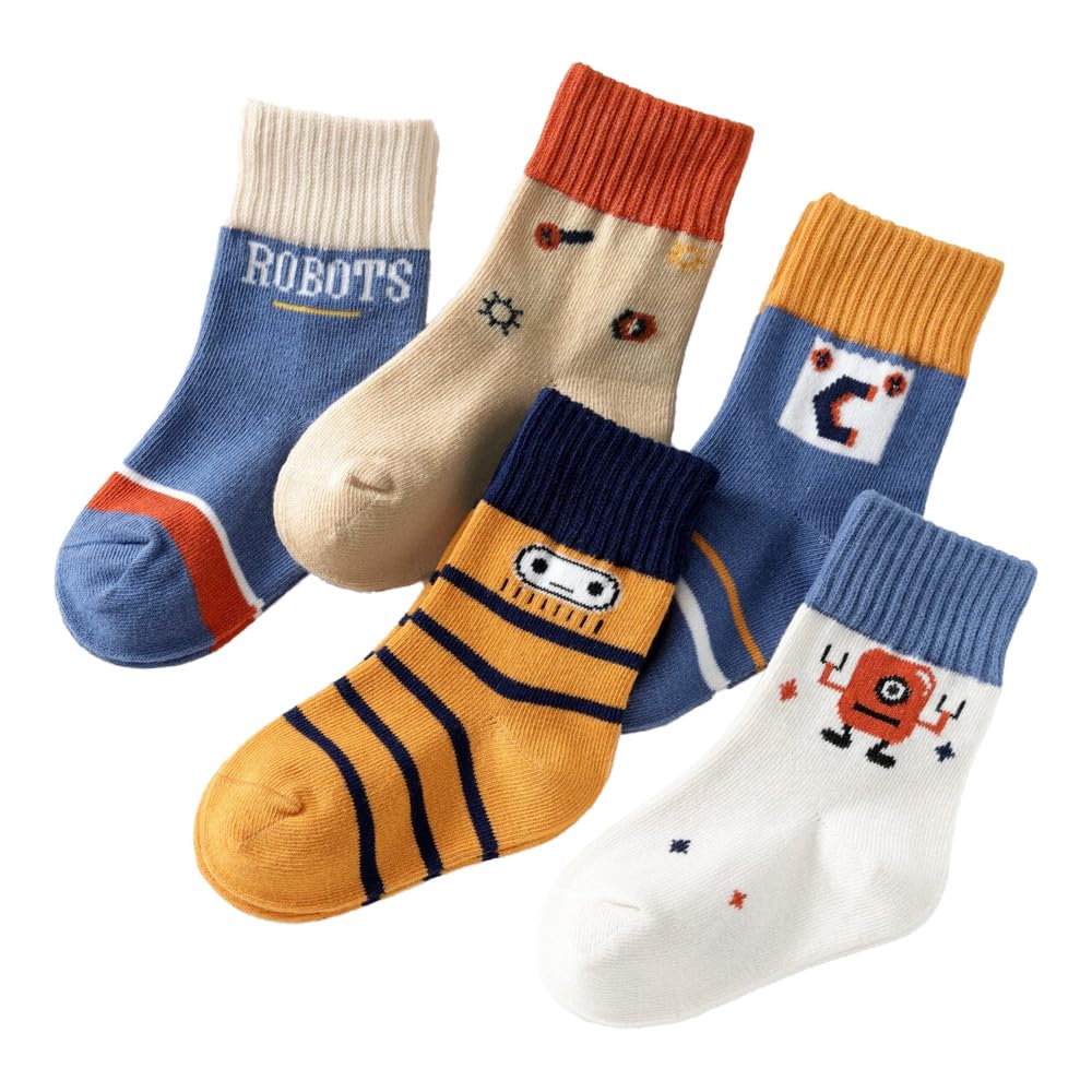 Generic5 Pairs Cartoon Boys Cute Socks Casual Kids Cotton Socks For Age 1 to 12 Years