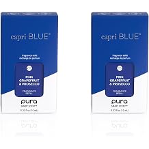 Capri Blue Pura Diffuser Refills Luxury Home Fragrance Long Lasting Oil Diffuser Scents with Notes of Mimosa Flower, Grapefruit & Violet Pink Grapefruit & Prosecco, Pack of 2 Pura Refills