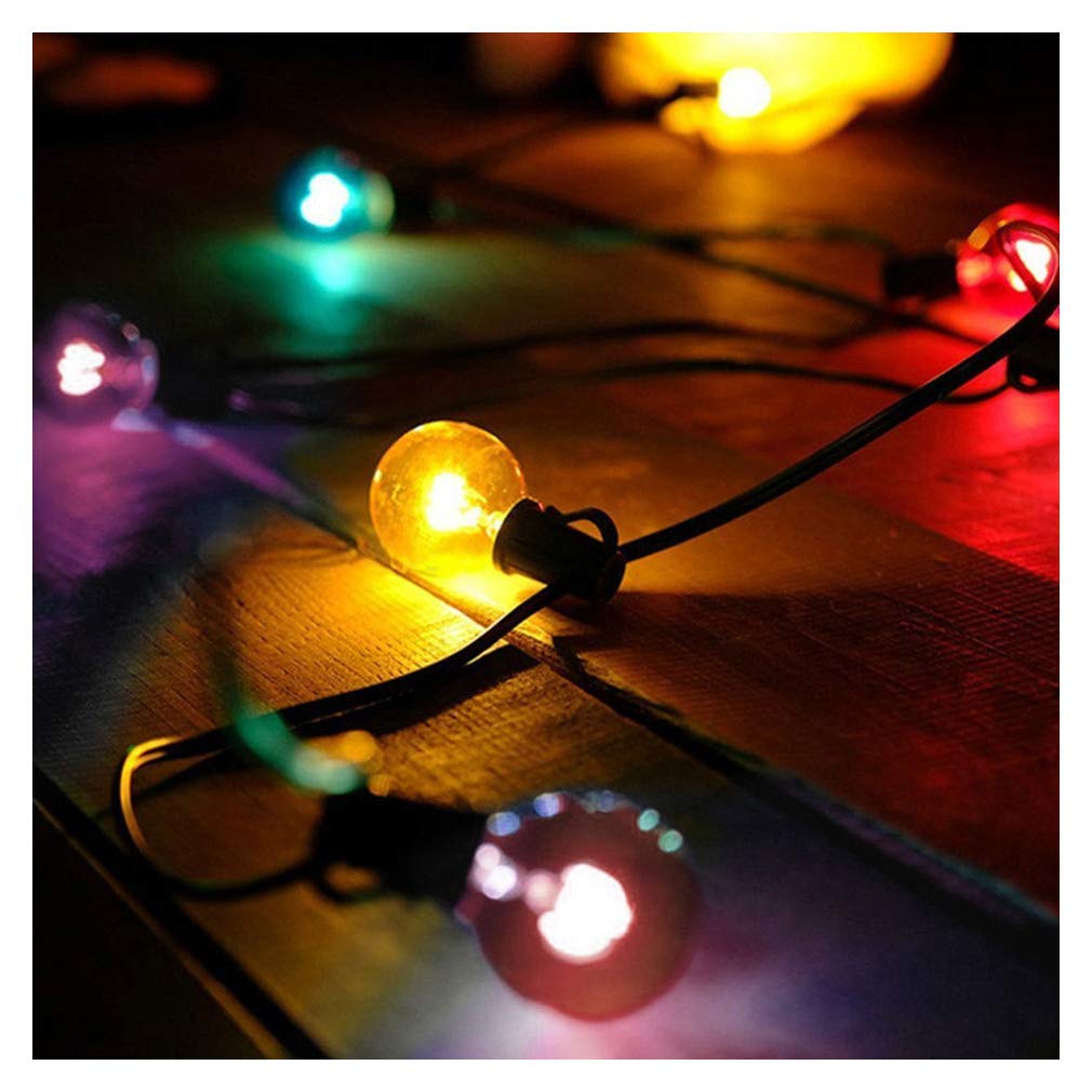 luci di natale,luci solari all'aperto della stringa lampadine multicolori del globo G40 luci di Natale impermeabili- 27,8 Ft 25 LED 4 modalità per la decorazione del partito del giardino del pati