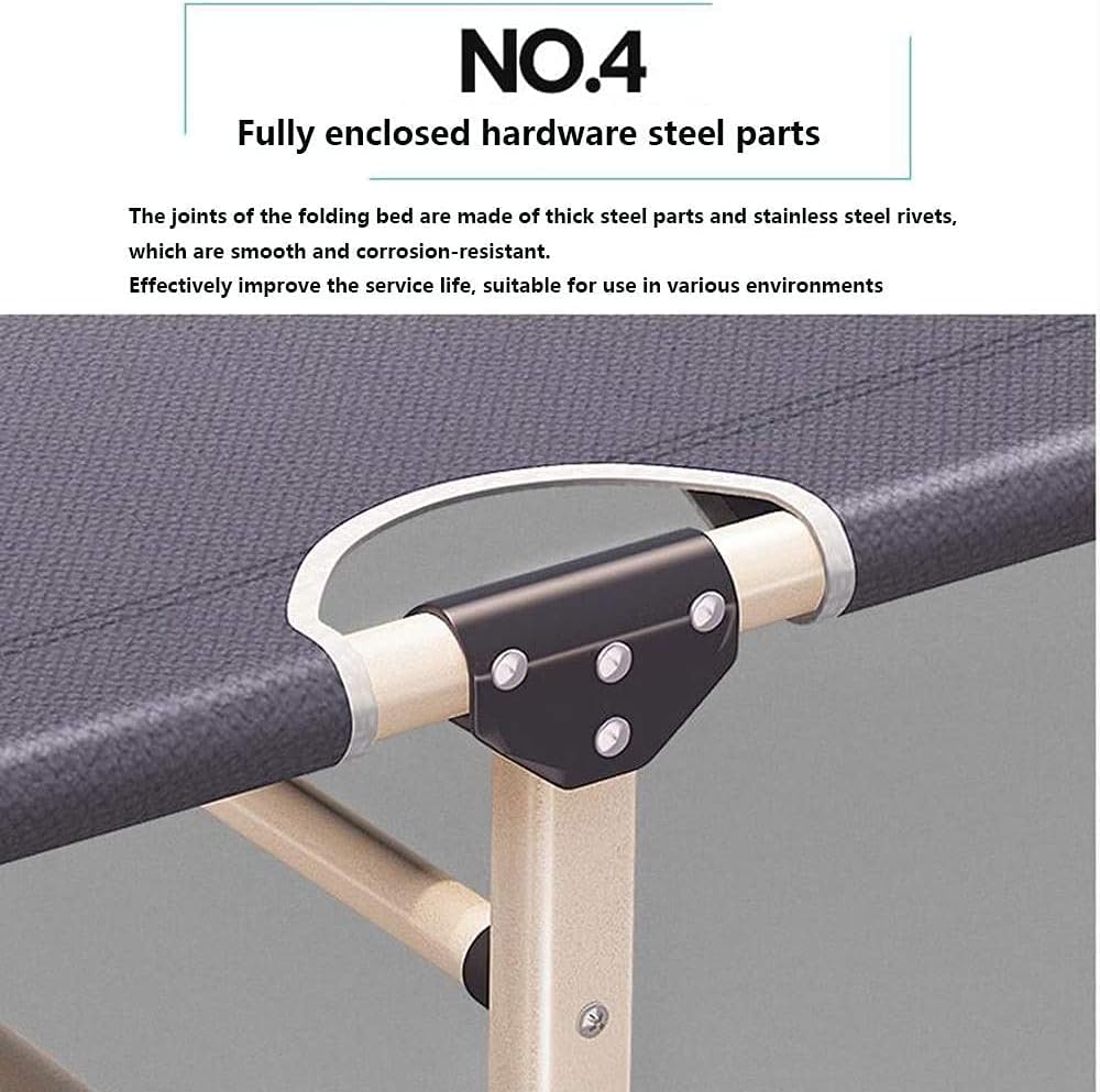 Campung Chair Patio Lounge Chairs Cot Bed Lounge Chair for Outside Reclining Folding Chaise Lounge Chair for Outdoor Lay Flat -Fold Portable Lightweight Heavy-Duty Chair with Pillow for Adul (Grey W