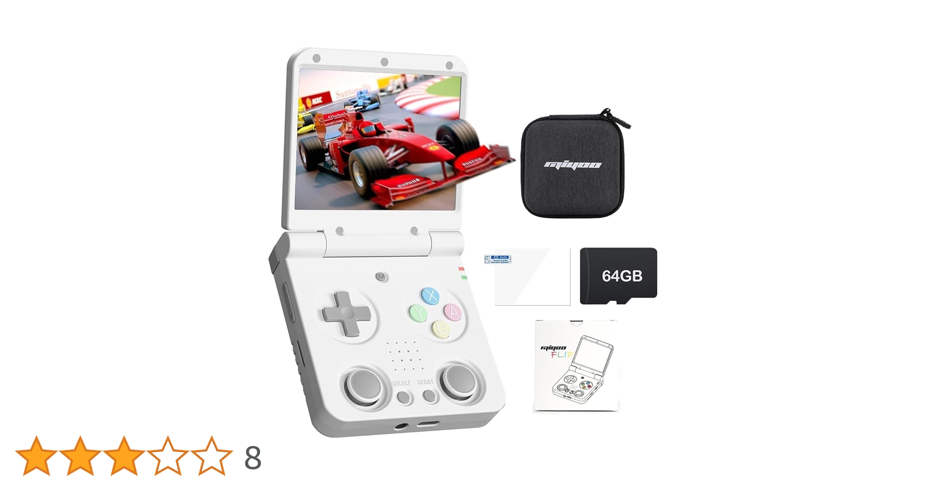 Amazon.co.jp: Miyoo Flip V2 折畳みレトロゲーム機 レトロ