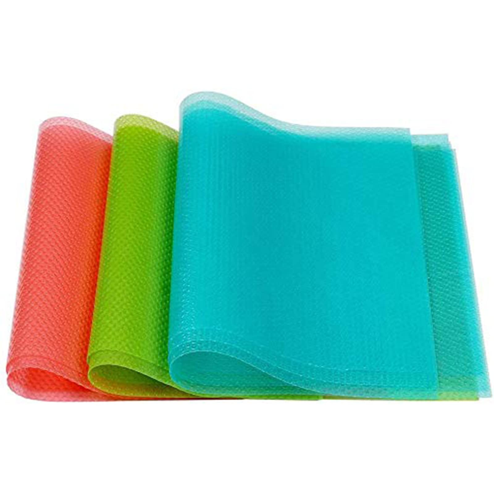 9 Pack Refrigerator Mats,Washable Fridge Mats Liners Waterproof Fridge Pads Mat Shelves Drawer Table Mats Refrigerator Liners for Shelves,3Red/3Green/3Blue