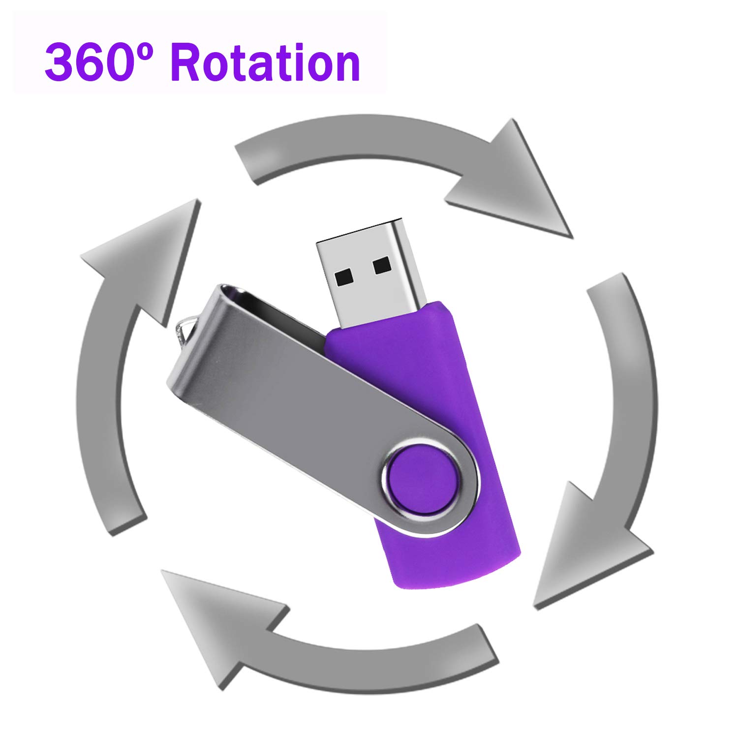 AreTop Chiavetta USB da 16 GB, 10 pezzi, rotazione USB 2.0, 10 colori | Rotazione a 360° protegge il connettore, USB 2.0 Plug-and-Play, compatibile PC/Laptop/Tablet/Auto/TV