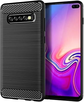 Case for Galaxy S10 Plus/for Samsung S10+/SM-G975F Ultra Thin Mobile Phone Case with Shock-Absorbing Carbon Fibre Design Made of TPU Rubber Robust Protective Case for Samsung Galaxy S10 Plus