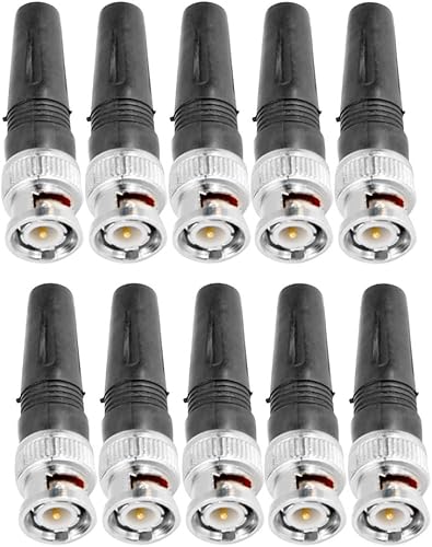 Miniatura 6 de 10 unids BNC cableado recto macho adaptador conector convertidor accesorios electrónicos para cámara y cable de vídeo