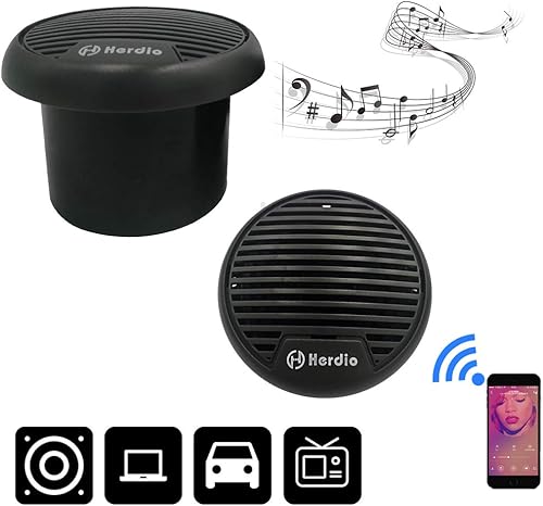 Miniatura 5 de Herdio Altavoces Bluetooth marinos de 3 pulgadas para barco, motocicleta, bañera de hidromasaje, estéreo con potencia máxima de 140 vatios (un par)