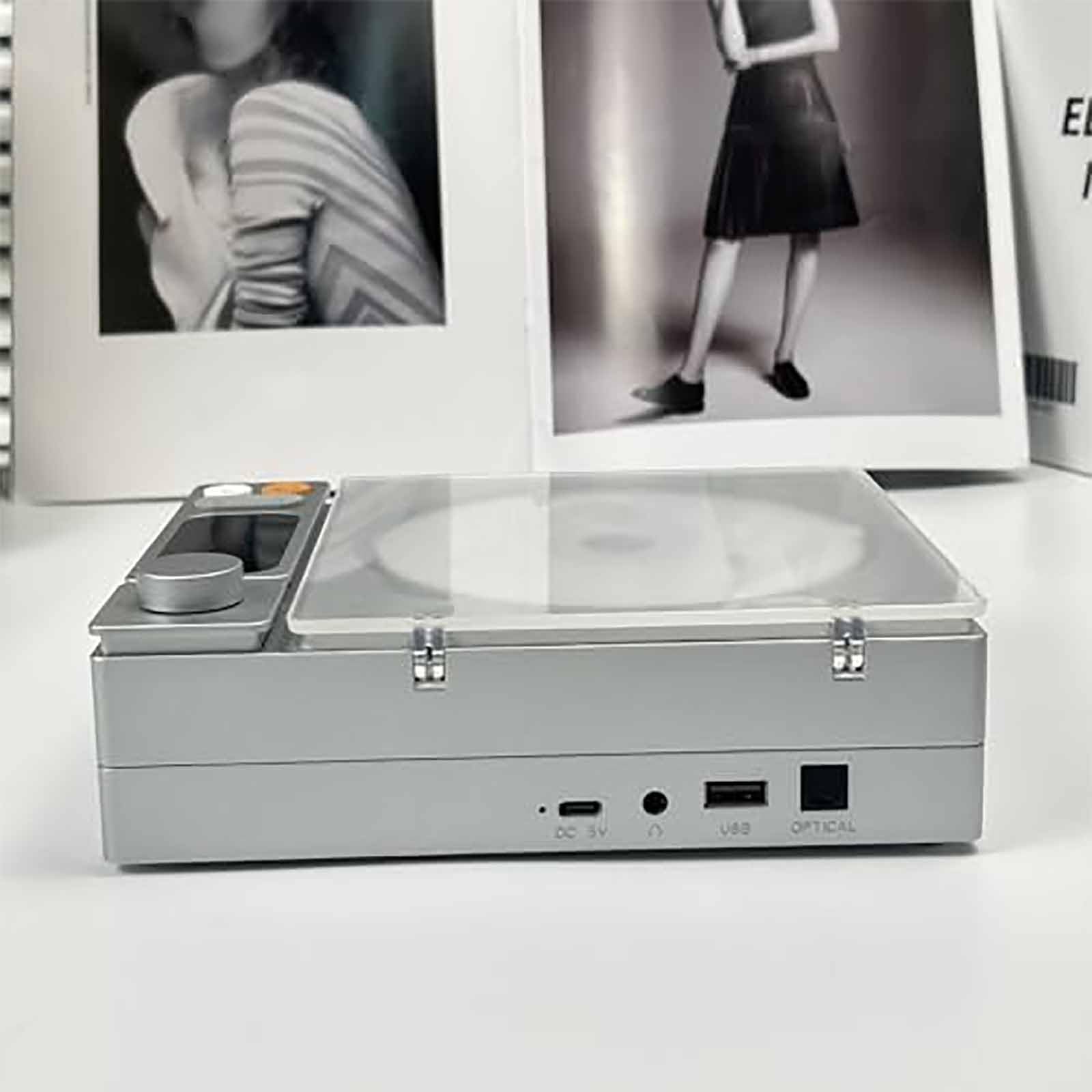 Lettore CD portatile, lettore musicale compatto con suono ad alta fedeltà, altoparlanti integrati, design leggero per casa e viaggio