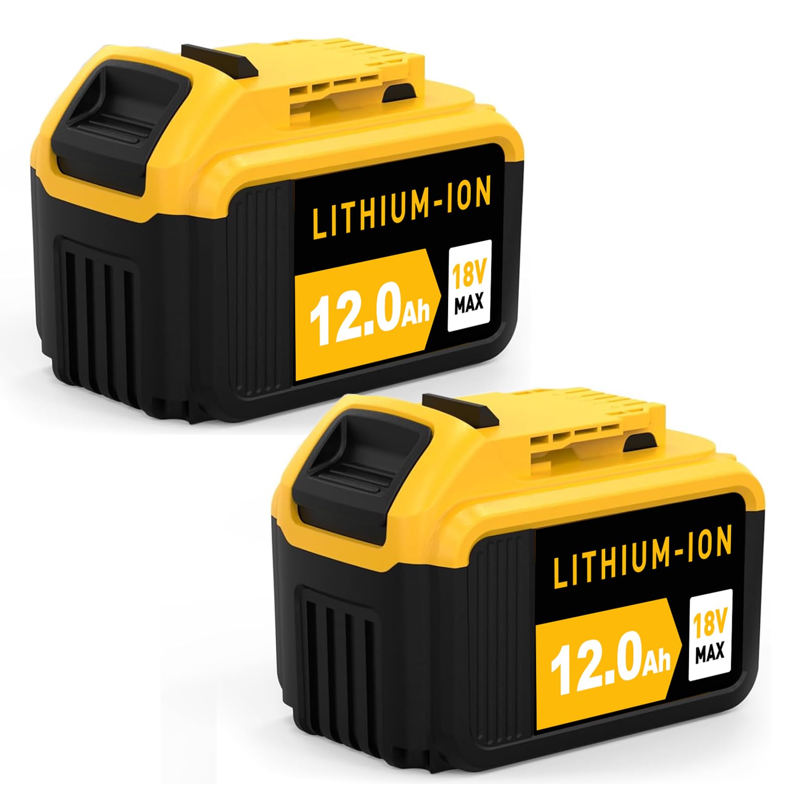 12000mAh Lithium Ersatz für DeWalt Akku 18V kompatibel mit DeWalt DCB184, DCB101, DCB115, DCB180, DCB181, DCB182, DCB203, DCB200, DCB201 mit LED-Anzeige