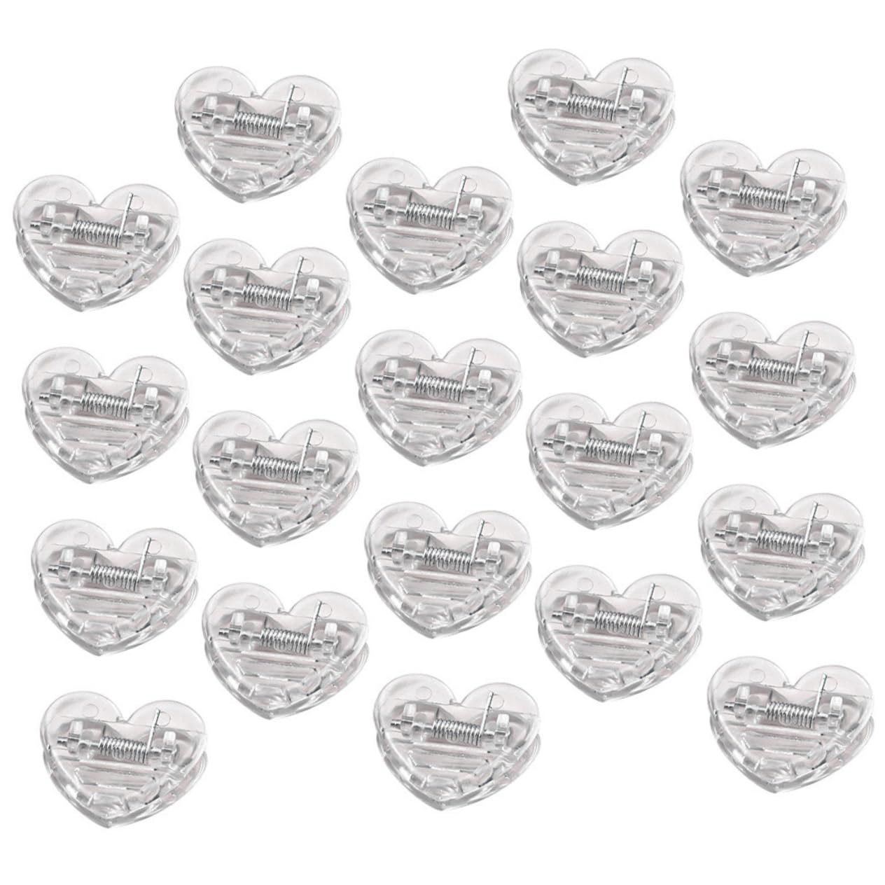 SHOWERORO 40Pcs Adorable Heart Clips Clear Small Document Clips for Photos Crafts Organizing Transparent Design for Home Accessories Sturdy and Practical Clips