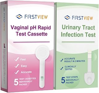 Vaginal pH Test Strips & UTI Test Strips 10-Pack Combo, at-Home Health Monitoring Kit for Women, Fast Results for Vaginal Balance & Urinary Tract Infection Detection
