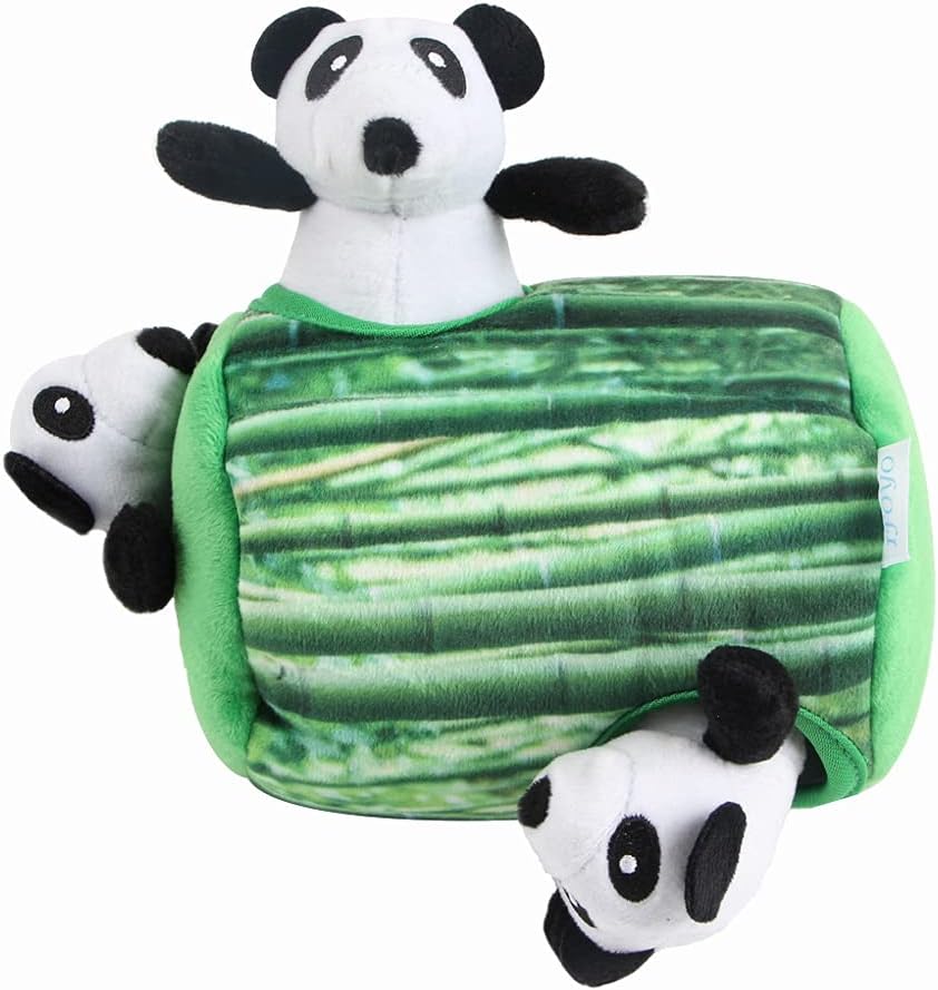 インタラクティブボーカルかくれんぼ ぬいぐるみ犬のおもちゃペットパンダ竹の穴のおもちゃ運動ゲーム