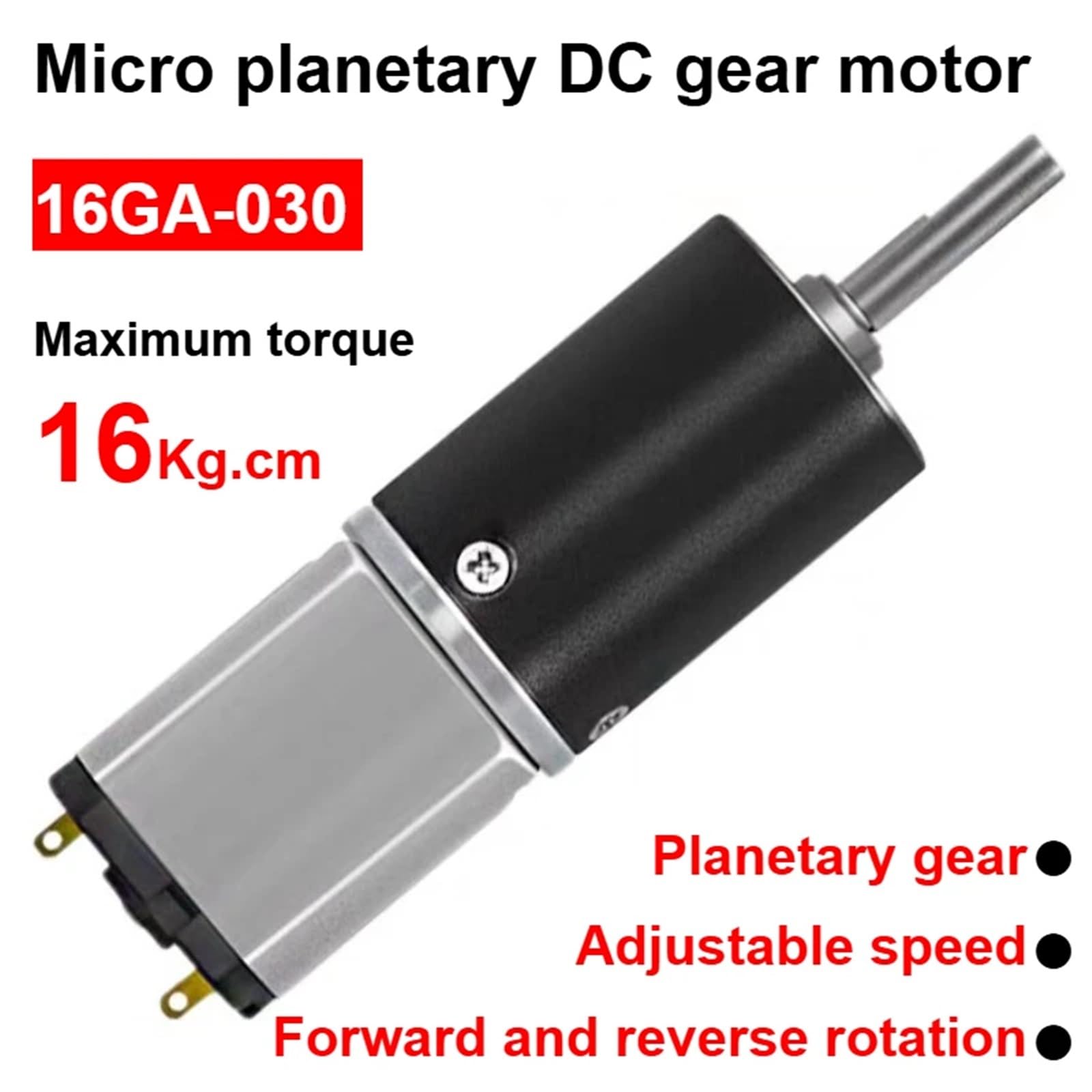 1 x silnik planetarny DC GA16-030 (6 V, regulowana prędkość, obrót do przodu/do tyłu, 12 V), akcesoria do elektronarzędzi (23 obr./min, 6V)