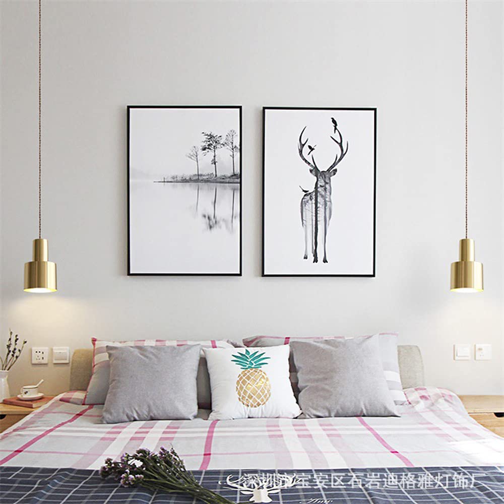 Luces de techo colgantes modernas, paquete de 2, Luces colgantes pequeñas, Luces de techo colgantes pequeñas, accesorios de Metal Dorado para cocina, Isla, dormitorio, mesita de Noche, Bar, Loft