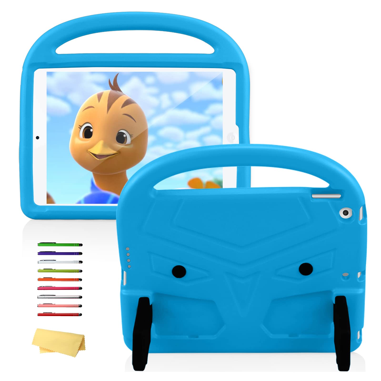 UUcovers for Apple iPad 9th/8th/7th Generation Case for Kids Girls Boys Soft Eva Foam Shockproof Silicone Cover with Handle/Kickstand Stand