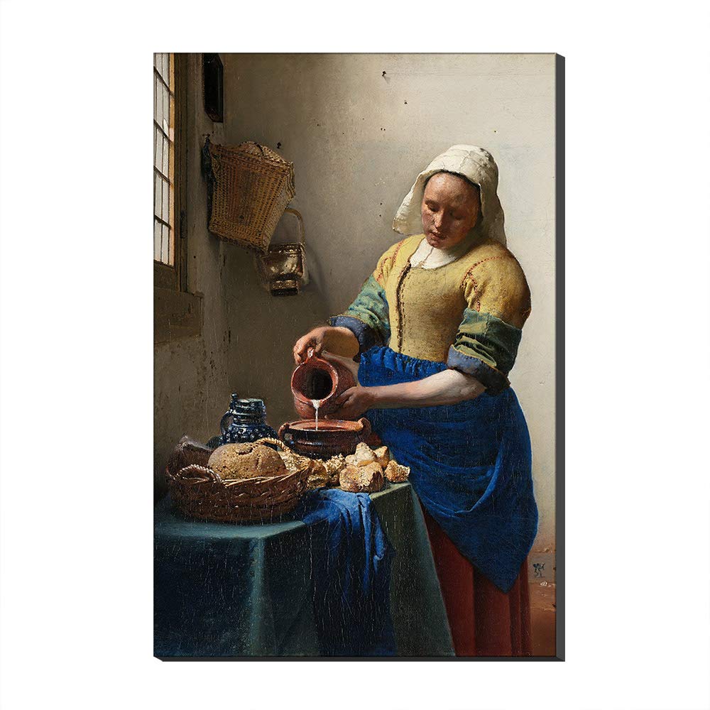 Reproduction sur toile de La Laitière de Jan Vermeer (70x100 cm)