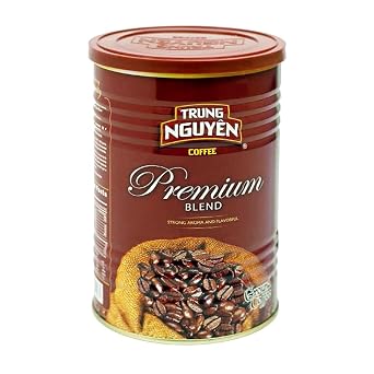 Trung Nguyen Premium Blend Roasted Ground Coffee Blend Strong and Bold Arabica & Robusta Chocolate Flavor Vietnamese Coffee 1 Can (15 oz)