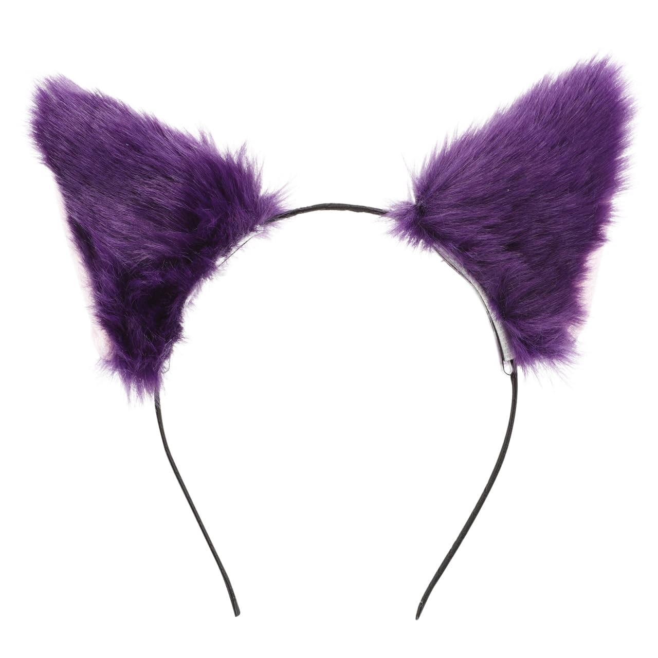 BESPORTBLE Fluffy Fox Ears Headband, Furry Fox Cat Ears Headband Cute Plush Animal Ears Hair Hoop, Animal Cosplay Costume Accessory for Halloween Christmas Dress Up Party, Violet