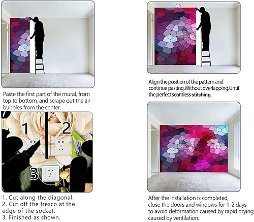 Miniatura 4 de Adhesivo de papel de pared para cocina, mosaico geométrico, decoración de habitación, apto para bricolaje, 59 pulgadas de ancho x 48 pulgadas de alto