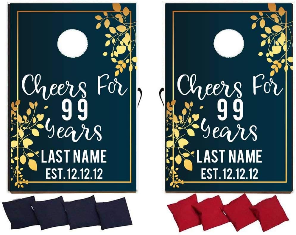 VictoryStore Custom Anniversary Bag Toss Game – Custom Anniversary Cornhole - Cheers Design
