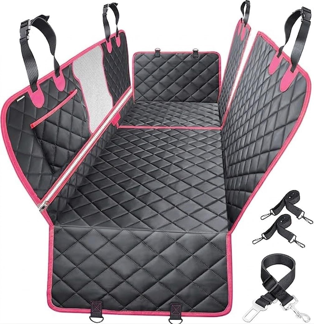 BLESSING PET SUPPLY Dog car seat Cover (Pink, 6-in-1 Dog Car Seat Cover)