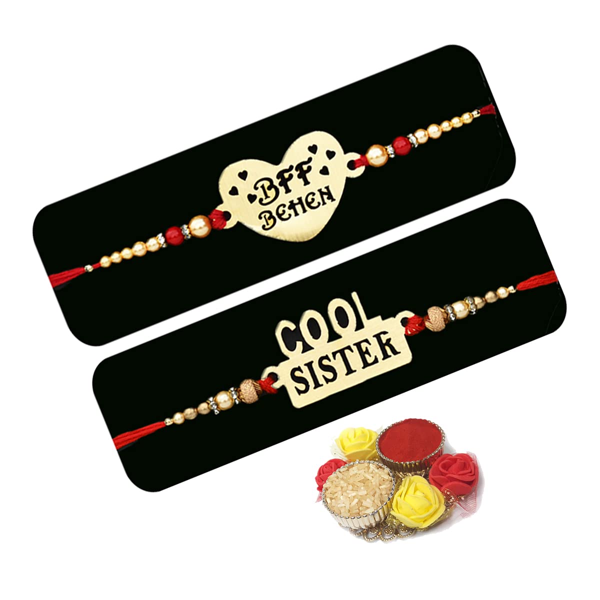 Saugat Traders Rakhi for Sister Pack of 2 - BFF Behen Rakhi and Cool Sister Rakhi for Girls - Designer Rakhi with Roli Chawal and Chopra (B0B4KBQ243) Amazon Price History, Amazon Price Tracker